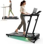 UREVO Foldable Treadmill with Adjustable Laptop Desk, 12% Auto Incline