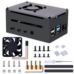 GeeekPi Raspberry Pi 4 Case, Raspberry Pi 4 Aluminum Case with Fan, Raspberry Pi 4 Heatsink for Raspberry Pi 4 Model B, High Case Supports POE Hat