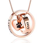 memorial jewelry Forever in My Heart,No Longer by My Side Cremation Pet Urn Necklace Screw Opens and Lock Ashes Pendant Jewelry for Dog Cat