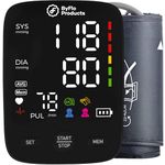 ByFloProducts Advanced Blood Pressure Monitor for Home Use - Easy to Use, Accurate Heart Rate Monitor with Easy Blood Pressure Cuff 22-42cm, Memory Storage 2x120, 3-Color Display, 4xAAA Batteries & USB-C Power, Perfect Automatic Blood Pressure Machine