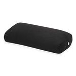 Gaiam Yoga Bolster - Long, Rectangular Meditation Pillow - Supportive Cushion for Restorative Yoga and Sitting on the Floor - Built-In Carrying Handle - Machine Washable Cover - Black