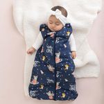 Haus and Kinder 100% Cotton Sleep Sack | Quilted Layer Sleeping Bag for 6-9 Months Baby | Baby Wearable Blankets | Spacewalk