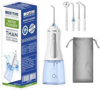 MEDITIVE Water Flosser Cordless for Teeth, Portable Oral Irrigator, Cordless Water Dental Flosser Teeth Cleaner, IPX7 Waterproof Teeth Cleaner with 350ml Detachable Water Tank
