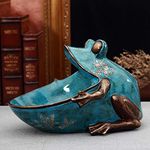 Tauzveok Big Mouth Hippo Key Bowl, Hippo Figurine Key Storage Holder,Desktop Candy Dish Organizer for Home Wallet Coin Jewelry Storage,Frog 01