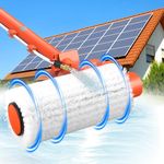 Electric Solar Panel Cleaning Kit 6.2M Water-Fed Extendable Window Cleaning Pole, 5-Stage Telescoping Pole, 2-Speed Window Cleaning Brush for Conservatory Roofs, Windows, PV System (Orange)