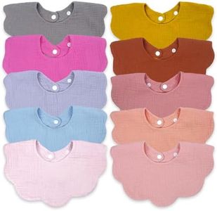 DOSMINE Baby Bibs Muslin Bibs for Baby Girl Boy for Drooling and Teething 10 Pack