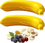 4All Banana Lunch Box Set of 2 Banana Holder for Lunch Insulated On The Go Food Container for Fruits, Snacks Protected Sealing Long Term Food Storage Kids Lunch Box bento Plastic Meal Box