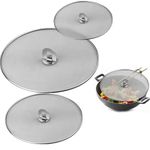 3 PCS Splatter Guard, Stainless Steels Splatter Scree for Frying Pan Cooking Mesh Splatter Scree Scald Oil Proof Strainer, Drain Board (9.8 inch, 11.4 inch, 13 inch)