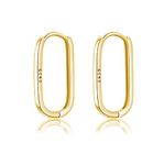 Reffeer 925 Sterling Silver U Hoop Earrings for Women Teens Minimalist Square Hoop Earrings U Huggie Earrings (B-Gold)