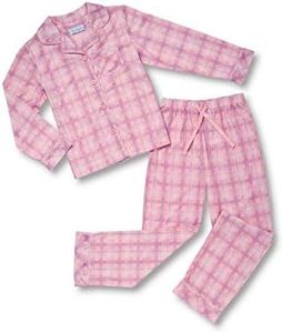 PajamaGram Girls' Sleepwear - Girls Pajama Set, Pink Plaid, 14