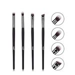 MSQ Eyeshadow Brushes Set 4pcs Makeup Eye Brushes Eyeshadow Blending Brush Eyebrow Highlighter Brush Beauty Brushes - Black