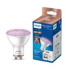 PHILIPS Smart 4.7W (Eq.50W) GU10 Spot LED Bulb |Wiz Connected Decorative WiFi + Bluetooth Spot Bulb for Home & Decoration |Color: Full Color & Tunable White
