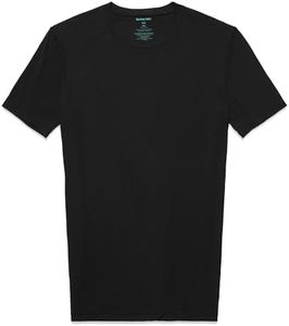 Tommy John Men's Second Skin 2.0 T-Shirt - 1 Pack - Stay Tuck Design - Soft Slim Fit Crew Neck Undershirt Tee (Black, X-Large)