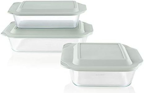 Pyrex Deep 3-Pack Glass Baking Dish Set (9"x13", 7"x11", 8"x8") With BPA-Free Lids, Rectangular Glass Bakeware, Dishwasher, Microwave, Freezer & Pre-Heated Oven Safe