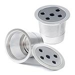 2 Pack Stainless Steel Reusable K Cups for K eurig Supreme & Supreme Plus, Five Hole Universal K-eurig Reusable Refillable coffee pod filter