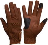 eGlove eQUEST GripPro Leather Touchscreen Horse Riding Gloves (Tan, XX-Large)