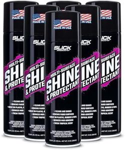Slick Products Shine & Protectant, Long-Lasting High-Gloss Clear Coat Spray, Renew, Shine, and Protect Plastic, Vinyl, Rubber, Trim, and More (6-Pack)