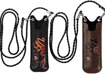 2PCS PU pouch with long lanyard for