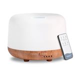 300ML Essential Oil Diffuser,Remote Control Aromatherapy Diffusers Humidifier with Adjustable Mist Mode & Waterless Auto-Off and 7 LED Light Colors for Bedroom,Office,Trip Yoga, SPA, Baby