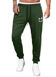 AlvaQ Sweatpants Mens Casual Cotton Mens Joggers Tracksuit Bottoms Men with Loose fit Gym Running Workout Pants, A-Green, M