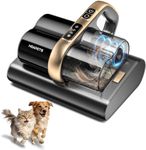 HEAPETS Mattress Vacuum Cleaner, 16Kpa Bed Vacuum with 275nm UV-C Light & 149℉ Heat & Ultrasonic, Dual High-Speed Roller Brushes & HEPA Filter for Pet Hair, Bed, Sofa, Couch, Corded Black