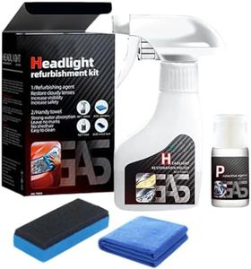 Headlight and Headlamp Restoration Kit, 2025 Upgrade Automotive Headlight Lens Restorer, Car Polishers and Buffers Vehicle Detailing Kits Removes Oxidation and Renews Yellowing Headlights (1)