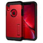 Spigen Tough Armor Back Cover Case Compatible with iPhone XR (TPU + Poly Carbonate | Red)