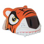 Crazy Safety Kid's Bike Helmet | Bicycle Helmet for Kids 2-7 years for Cycling, Skateboarding, Scooting, Kick Scooter, Rollerskates | Adjustable 3D Animal Helmet 49-55 cm (Orange Tiger, 49-55 cm)