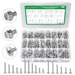 325pcs 8#10 Self Tapping Screws Metal Screws Self Drilling Screws for Metal Cross Countersunk Drill Tail Screws Steel Sheets Roofing Windows 410 Stainless Steel-Length 1/2" to 1-1/4"