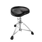 Starfavor Drum Throne Padded Drum Seat Chair Stool, Height Adjustable Double Braced Rotatable for Drummers, Percussion, Keyboard, Piano Players, Black, Upgraded Version, ST-550BL