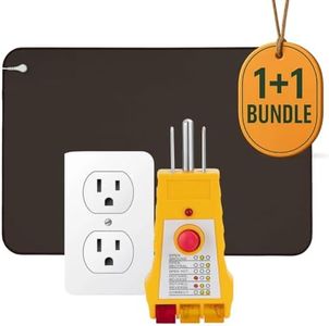 Grounding Mat & Outlet Tester Bundle – 24"x16" Earthing Mat for Sleep, Stress & Muscle Relief + Plug-in Tester for Safe Ground Check – Easy Setup, Includes Cord & Manual