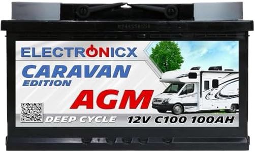 Electronicx Batterie AGM 100Ah Premium 12V Rechargeable - Batterie Voiture pour Camping-Car et Panneau Solaire 100 Ah