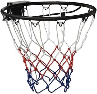 vidaXL Basketball Ring Home Garden Hanging Basketball Net Hoop Wall-Mounted Basketball Hoop Rim Goal Indoor Outdoor Black 45 cm Steel