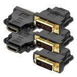 MMOBIEL HDMI to DVI Adapter - Bi-Directional - Male DVI-D Dual Link to Female HDMI - Converter Supports Monitor, PC, TV, Gaming, Projector - 1080p Full HD 60Hz - Gold Connector – 5 Pack