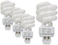 SLEEKLIGHTING 13 Watt T3 Spiral CFL 4 Pin G24Q-1 Base Light Bulb 4200K 800lm - Compact Fluorescent -Warm White Light 4pack