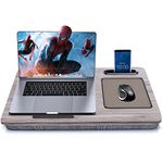 SHOPPINGALL Lap Desk - for 17 inch Laptops or Smaller - Integrated Mouse Pad, Tablet & Smartphone Holder - SA-BR182-Gray