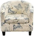 CRFATOP 2 Piece Club Chair Slipcover Printed Tub Chair Slipcover Armchair Covers Soft Printed Round Barrel Chair Covers Couch Covers with Elastic Bottom for Bar Counter Living Room,03