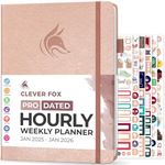 Clever Fox Planner PRO Schedule Dated (Jan 2025–Jan 2026) – Weekly & Monthly Life Planner with Time Slots, Appointment Book and Daily Organizer to Increase Productivity, A4 Hardcover – Rose Gold