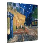 Wieco Art - Cafe Terrace at Night Large Modern Giclee Canvas Prints Vincent Van Gogh Artwork Oil Paintings Reproduction Landscape Picture Photo Printed on Canvas Wall Art for Living Room Decorations