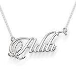 Dreamrax Aditi Cursive Silver Name Pendant Necklace, Best Jewelry Gift for Girls (Style 3 - Silver Cursive Name).