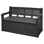 URBNLIVING Large Waterproof Plastic Outdoor Garden Seat Bench With Storage Box Container