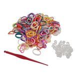 300 Multicolour Loom Bands Refill Pack with Hook Tool and Clips Art Craft Friendship Bracelet Jewellery Making Childrens Game