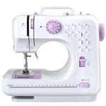 M MUNCASO Sewing Machine for Beginners,12 Stitch Electronic Sewing Machine,Mini Sewing Machine Double-line Two-speed Reverse Stitch with UK Plug