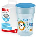 NUK Magic Cup Sippy Cup | 360° Anti-Spill Rim | 8+ Months | Leak-Proof & BPA-Free | 230 ml | Blue Hedgehog