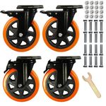 6 Inch Caster Wheels,Heavy Duty Casters Load 2800 Lbs,Industrial Swivel Silent Caster Wheels for Workbench Cart And Furniture Set of 4