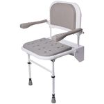 NRS Healthcare Folding Shower Seat with Legs, Padded Seat, Padded Backrest and Padded Armrests