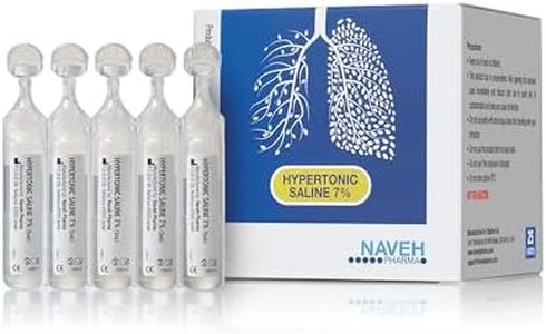 NAVEH PHARMA 7% Hypertonic Saline Solution for Nebulizer Machine | Nebulizer Respiratory Support for Adults & Seniors | Solution for Inhalation & Nasal Irrigation | 25 Bullets (0.17 Fl Oz Each)