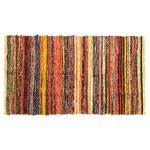 INDIAN ARTISTIC Multi Color Chindi Rag Rug 3.3X5.6' | Hand Woven Rug & Reversible Rug |Recycled Cotton Chindi Rug for Living Room Kitchen | Rustic Rug | Cotton Rug | Runner Rugs (Mustard Colour)