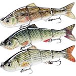 TRUSCEND Fishing Lures Plugs for Bass Trout Crappie Swim Baits Fishing Gear Accessories for Walleye and Pike Slow Sinking Freshwater Saltwater Jigs, Amazing Fishing Gifts for Men