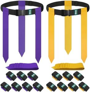 Hilhook Flag Football Belts, 14 Player Flag Football Set with 42 Flags for Kids Youth and Adults Training Equipment (Yellow and Purple)